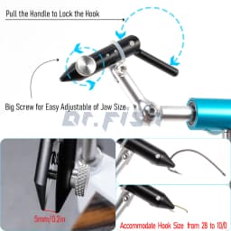 360 Degree Rotary Fly Tying Vise Stainless Steel Aluminum C-Clamp Mount 40Cr Hard Jaws Fishing Flies Tying Tool Material