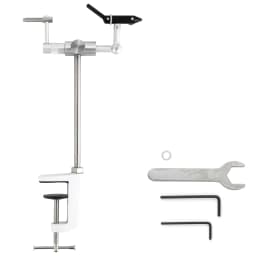 360 Degree Rotary Fly Tying Vise Stainless Steel Aluminum C-Clamp Mount 40Cr Hard Jaws Fishing Flies Tying Tool Material