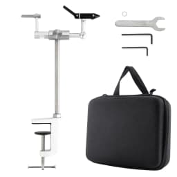 360 Degree Rotary Fly Tying Vise Stainless Steel Aluminum C-Clamp Mount 40Cr Hard Jaws Fishing Flies Tying Tool Material