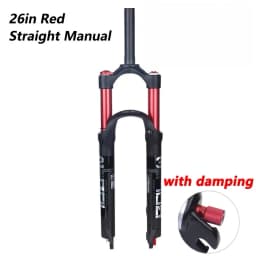 BOLANY MTB Bike Fork Dual Air Damping MTB Suspension Straight Tube 26 27.5 29 Inch Magnesium Alloy Quick Release 100mm