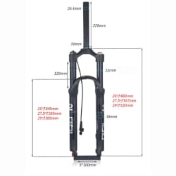 BOLANY MTB Bike Fork Dual Air Damping MTB Suspension Straight Tube 26 27.5 29 Inch Magnesium Alloy Quick Release 100mm