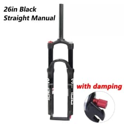 BOLANY MTB Bike Fork Dual Air Damping MTB Suspension Straight Tube 26 27.5 29 Inch Magnesium Alloy Quick Release 100mm