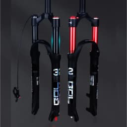 BOLANY MTB Bike Fork Dual Air Damping MTB Suspension Straight Tube 26 27.5 29 Inch Magnesium Alloy Quick Release 100mm