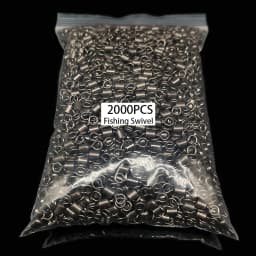 2000pcs Copper Fishing Swivel Bearing Rolling Swivel Connector Black White Lure Link Fishing Tackle Supplies Accessories Pesca