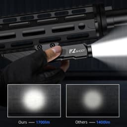 MidTen Tactical Flashlight 1700 Lumens For Rifle With Strobe Mode Fit M-Rail and Picatinny RailRifle Magnetic Rechargeable