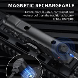 MidTen Tactical Flashlight 1700 Lumens For Rifle With Strobe Mode Fit M-Rail and Picatinny RailRifle Magnetic Rechargeable