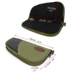 Tourbon Gun Accessories Handgun Case Bag Pistol Carrier Pouch Zippered Green Nylon Thick Padded Protection Holster