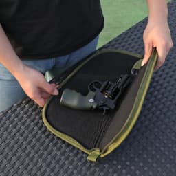 Tourbon Gun Accessories Handgun Case Bag Pistol Carrier Pouch Zippered Green Nylon Thick Padded Protection Holster