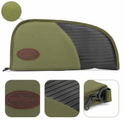 Tourbon Gun Accessories Handgun Case Bag Pistol Carrier Pouch Zippered Green Nylon Thick Padded Protection Holster