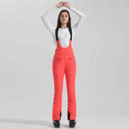 2024 Gsou Snow Winter Ski Pant Women Snowboard Strap Trouser High Waist Elastic Windproof Waterproof Thicken Thermal for Outdoor