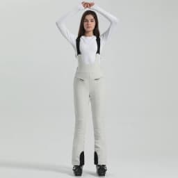 2024 Gsou Snow Winter Ski Pant Women Snowboard Strap Trouser High Waist Elastic Windproof Waterproof Thicken Thermal for Outdoor