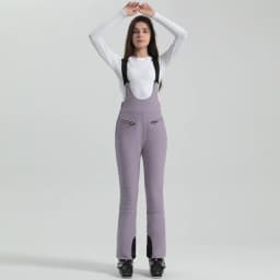 2024 Gsou Snow Winter Ski Pant Women Snowboard Strap Trouser High Waist Elastic Windproof Waterproof Thicken Thermal for Outdoor