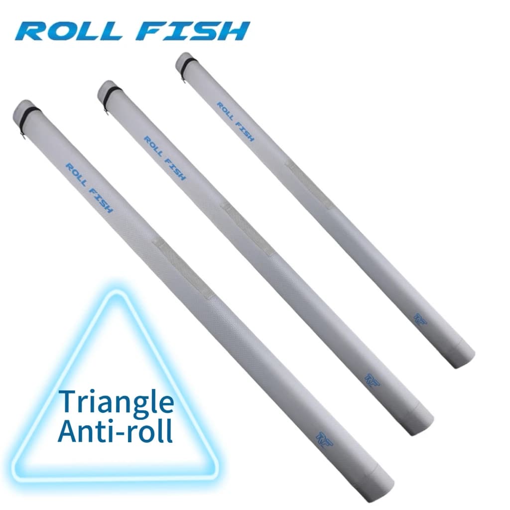 ROLLFISH Portable Fishing Rod Storage Bag Triangle Anti-roll Waterproof Hard Shell 105cm 132cm 145cm Rod Storage Case Tube