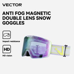 VECTOR Magnetic Ski Goggles with Quick-Change Lens and Case Set 100% UV400 Protection Anti-fog Snowboard Goggles for Men & Women