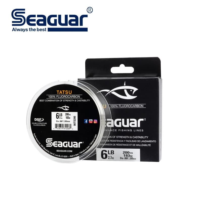 SEAGUAR TATSU Fluorocarbon Fishing Line Linhas Pesca 183M Carbon Fiber JAPAN Monofilament Freshwater Fishing Tackle 6LB-12LB