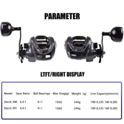 Mavllos Decrk Saltwater Baitcaster Reel,33LBS Drag Power, Gear Ratio 6.4:1Freshwater Bass Baitcasting Reel