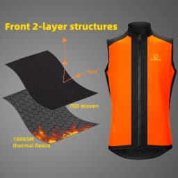 DAREVIE Cycling Vest Thermal Winter Windproof 2 Way Zippers Waterproof Cycling Windbreaker Back Zipper Pockets Men Women Rainbow