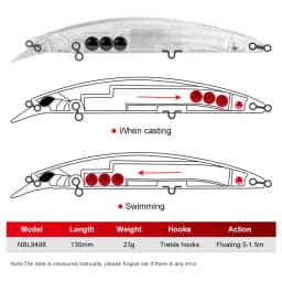 Noeby 5Pcs Fishing Lures 130mm 23g Floating Minnow Set Ultra Long Casting Jertbait Artificial Hard Bait for Sea Fishing Lure