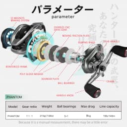 Hunthouse Fishing Baitcast Reel Casting 7.1:1 Saltwater Slow Jigging 5+1 Max Drag 8kg High Speed Gear Ratio 215g Freshwater New