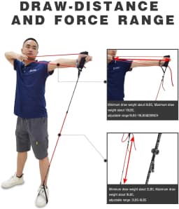 Archery Trainer Band Training - Portable Bow Riser Handle - 9 to 19 lbs Tension Adjustment Suitable for Left and Right Hand