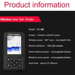 English/Russian 100-200meters Wireless Fish Finder Dot Matrix Sonar Sensor Transducer Depth Echo Sounder  Recharged Battery
