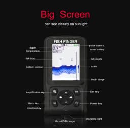 English/Russian 100-200meters Wireless Fish Finder Dot Matrix Sonar Sensor Transducer Depth Echo Sounder  Recharged Battery
