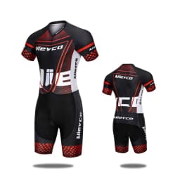 Men's Triathlon Skinsuit Short Sleeve Quick Dry Breathable One Piece Cycling Suit MTB Bike Run Racing Sportswear
