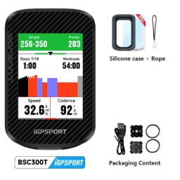 IGPSPORT BSC300T Touch-screen Bike Computer Wireless Speedometer GPS Colorful Map Navigation ANT+ Cadence Sensor IPX7 Odometer