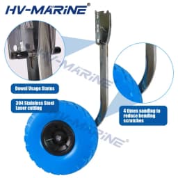 HV-MARiNE Inflatable Boat Launching Wheel - Fishing Boat Underwater Wheel - 304 Stainless Steel - for Outdoor Beaches