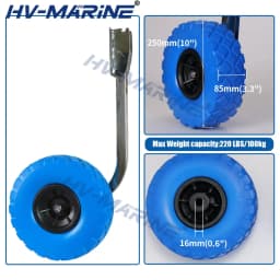 HV-MARiNE Inflatable Boat Launching Wheel - Fishing Boat Underwater Wheel - 304 Stainless Steel - for Outdoor Beaches