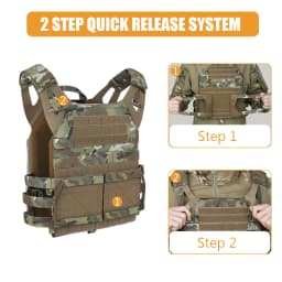 KRYDEX 500D Tactical JPC 2 Vest Jumper Plate Carrier MOLLE Front Flap Panel Backpack Combat Hunting Ranger Green Vest