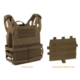 KRYDEX 500D Tactical JPC 2 Vest Jumper Plate Carrier MOLLE Front Flap Panel Backpack Combat Hunting Ranger Green Vest