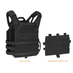 KRYDEX 500D Tactical JPC 2 Vest Jumper Plate Carrier MOLLE Front Flap Panel Backpack Combat Hunting Ranger Green Vest
