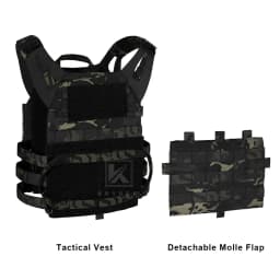 KRYDEX 500D Tactical JPC 2 Vest Jumper Plate Carrier MOLLE Front Flap Panel Backpack Combat Hunting Ranger Green Vest