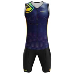 New World Triathlon Men's Trisuit Bicolor Sleeveless Skinsuit Clothing Jumpsuit Swimming Cycling Running Competition RT Apparel