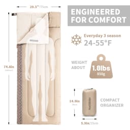 Naturehike Camping Sleeping Bag Ultralight Summer Spring Fall Outdoor Cotton Sleeping Bag Spliceable Camping Gear Essentials