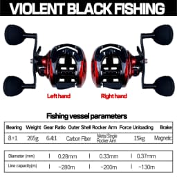 REEL 15 Kg Professional Fishing Reels Baitcast Reels Big Game Baitcasting Jigging Fishing 8+1 BB 6.4:1 Magnetic Brake Sea Bass