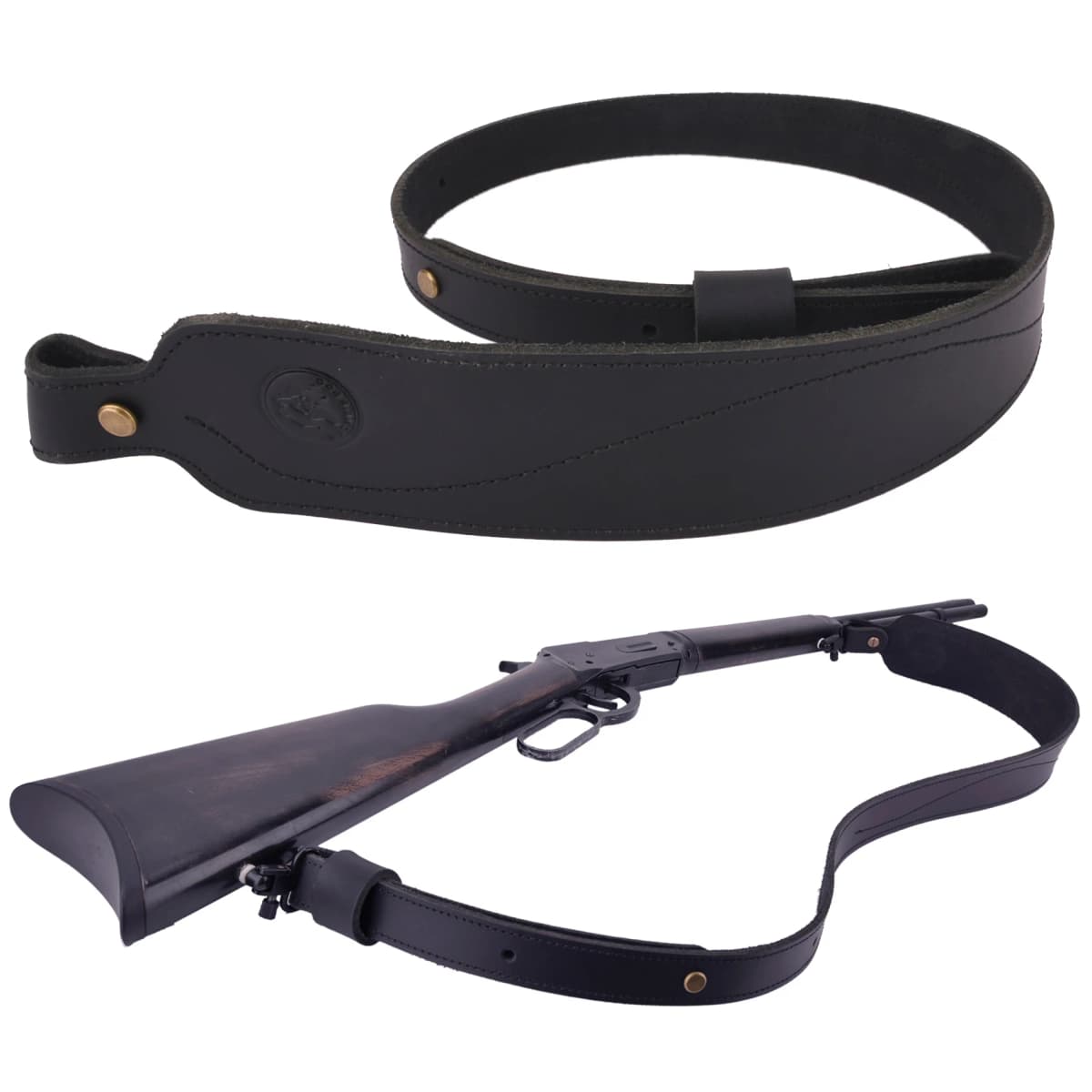 Vintage Leather Rifle Sling Adjustable Hunting Gun Shoulder Straps