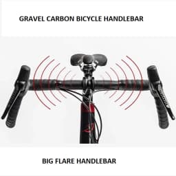 2026 Latest Gravel Carbon Bicycle Handlebar Big Flare Bar Cycle Cross Road Bike Handlebars 400/420/440mm Cycling Handlebar