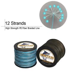 Hercules 12 Strands Fishing Line 500M Braided Line Multifilament PE Wire 20/30/50/60/70/90/120LB Super Strong 0.12-1.2mm Smooth