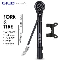 Giyo MTB Shock Pump 300psi Bike Suspension Air Pump with Pressure Gauge Schrader Presta Bike Tyre Inflator Bicycle Fork Pump