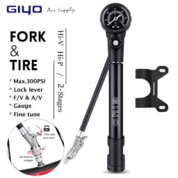 Giyo MTB Shock Pump 300psi Bike Suspension Air Pump with Pressure Gauge Schrader Presta Bike Tyre Inflator Bicycle Fork Pump
