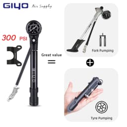 Giyo MTB Shock Pump 300psi Bike Suspension Air Pump with Pressure Gauge Schrader Presta Bike Tyre Inflator Bicycle Fork Pump