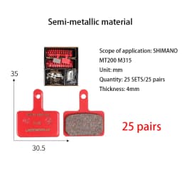 25 Pairs Bicycle Disc Brake Pads Mountain Bike Metal Ceramic Brake Pads Riding Cooling Pads for SHIMANO SRAM AVID Accessories