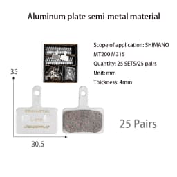 25 Pairs Bicycle Disc Brake Pads Mountain Bike Metal Ceramic Brake Pads Riding Cooling Pads for SHIMANO SRAM AVID Accessories