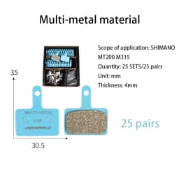 25 Pairs Bicycle Disc Brake Pads Mountain Bike Metal Ceramic Brake Pads Riding Cooling Pads for SHIMANO SRAM AVID Accessories