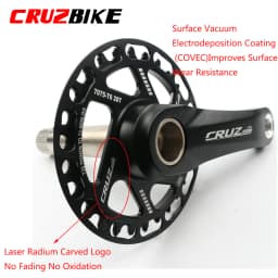 CRUZbike Mountain Bike Road Bicycle MTB Chainring 25/28/30/32/34/36/38/40/42/44TChainwheel Disc Protector and Tooth Integrated