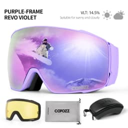 Copozz Magnetic Polarized Ski Goggles Anti-Fog Winter Double-Layers UV400 Protection Men Ski Glasses Eyewear with Lens Case Set