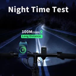 NATFIRE 2 Pcs Bike Light USB Rechargeable 3600LM Bike Headlight 6*LED Super Bright Flashlight Front Lights and Color Rear light
