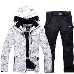 Thicken Warm Ski Suit for Men Windproof Waterproof Skiing Suits Male Snowboarding Jacket and Pants, Snow Overalls Winter New